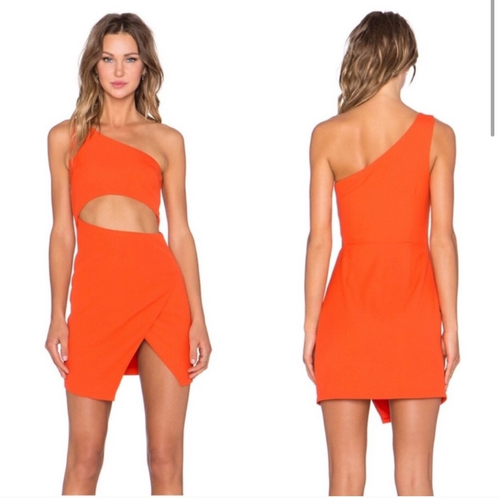 NBD x Naven Twins Cherish Dress in Red Orange Sz M
